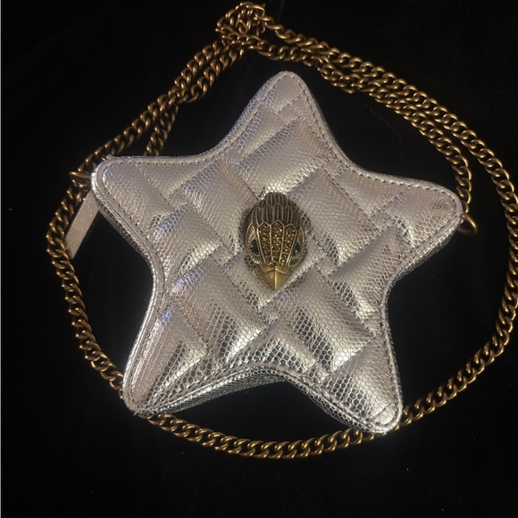 Silver Star-Shaped Bag with Gold Chain - Picture 8 of 9